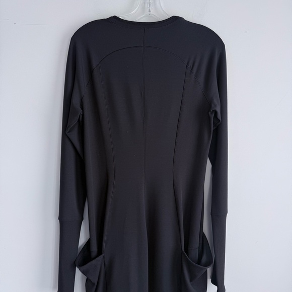 Lululemon Om and On Dress Black L Long Sleeve Midi Sheath Thumbholes Pockets - Picture 12 of 16